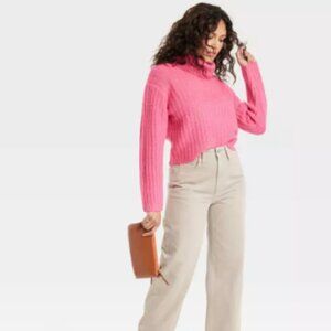 Women's Mock Turtleneck Cashmere-Like Pullover Sweater - Universal Thread™